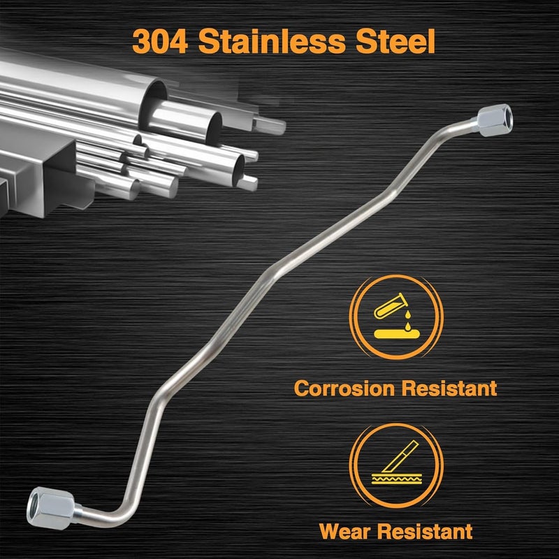 HIMARKLIF Stainless Steel Exhaust Back Pressure Sensor Tube, EBP Sensor with Wire Harness Compatible with Ford F250 F350 7.3L Powerstroke Diesel 1999-2003 Replace#: 1850353C1 1C3Z-9D477-AA - Image 2